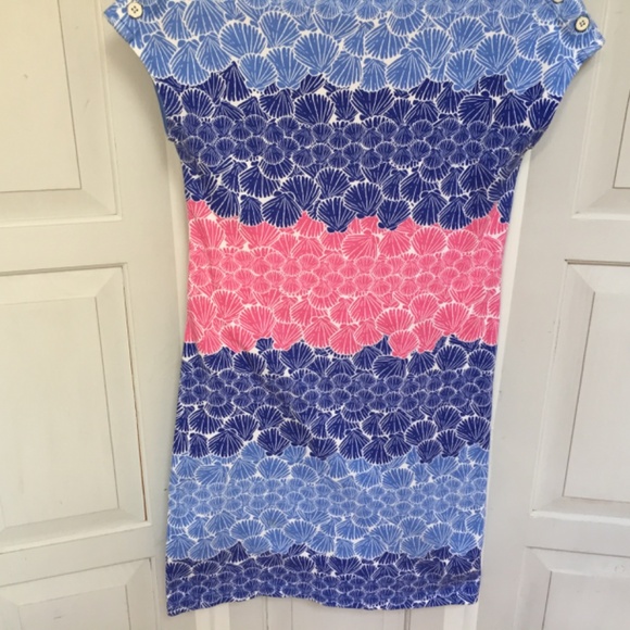 Talbots Blue and Pink Seashell Print Cotton Mini Dress - Picture 3 of 16